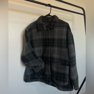 Plaid Button-Up Jacket